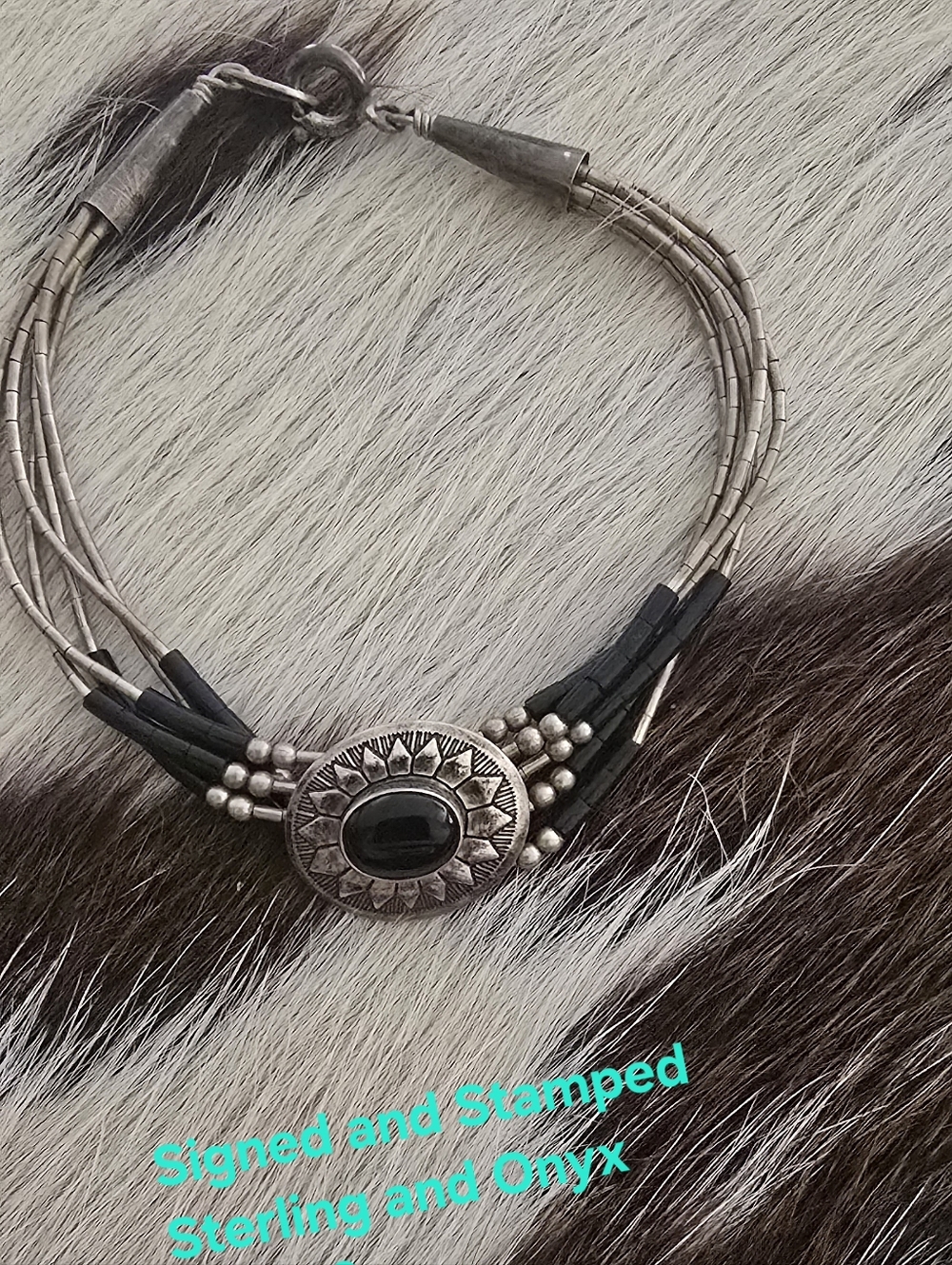 Sterling Silver and Black Onyx Multi-Strand Bracelet